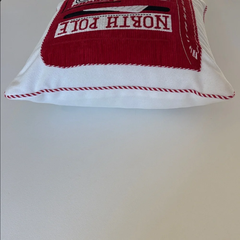 NWOT North Pole Letters to Santa Pillow Christmas Decor Holiday Gift Red White